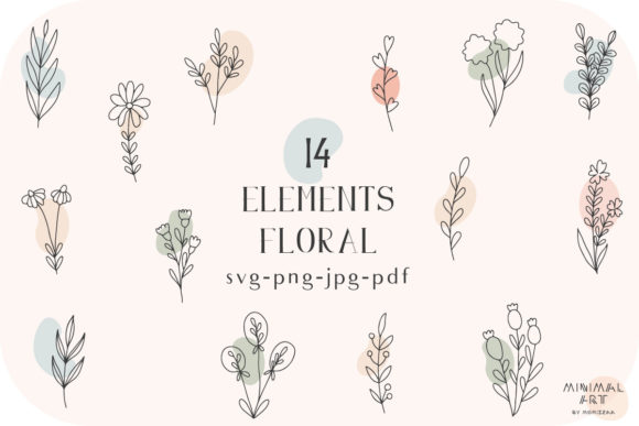 14 Hand-Drawn Flowers and Leaves Svg png Review