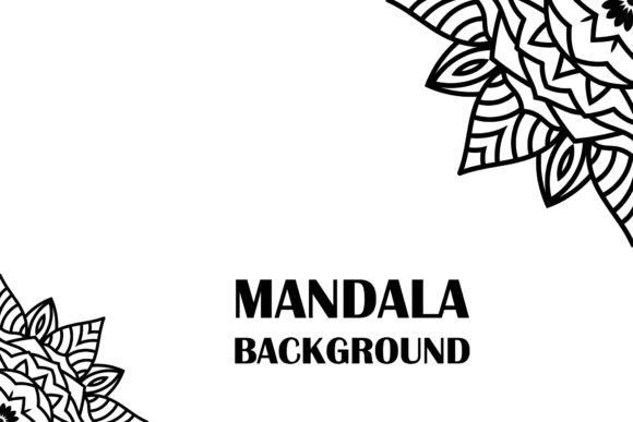 Black Mandala Flowers Background for Graphics and Illustrations