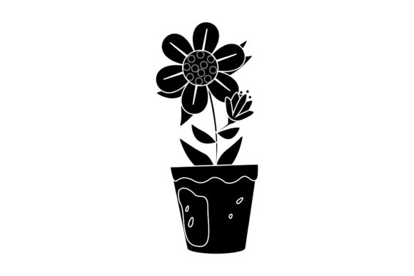 Flowers Beauty Botanical Black Icon for Graphics and Illustrations
