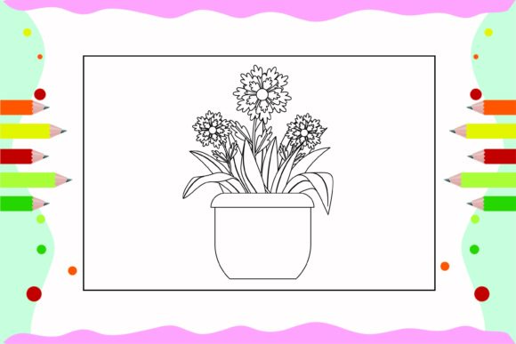 Flowers Coloring Pages for Kids 51: A Graphic Design Asset Review