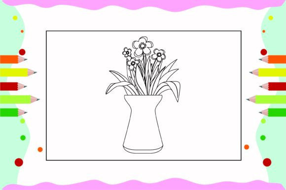Flowers Coloring Pages for Kids 8: A Graphic Design Asset Review