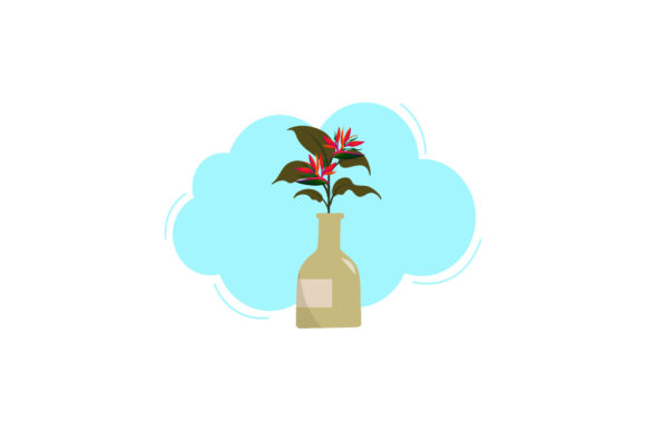 Flowers Creative Potted Plants Cloud Art Graphics & Illustrations