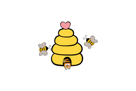 Flowers Gnomes Bee Honey House Svg Graphics and Illustrations