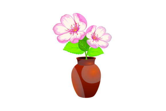 Flowers in Pot Graphics for Editorial and Illustrations
