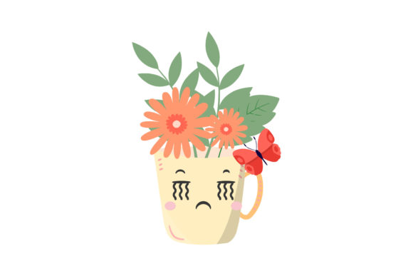 Flowers Pot Frame Graphics for Illustrations & Design
