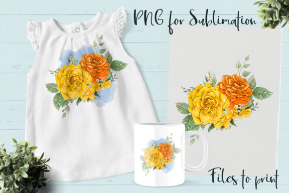 Flowers Sublimation: Design for Printing Graphics & Illustrations