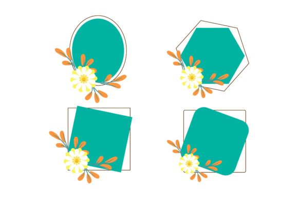 Frame Flowers Set Style Ornament for Graphics and Illustrations