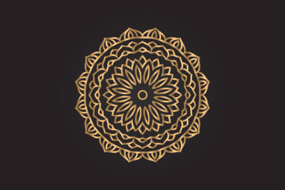 Gold Flowers Mandala Illustration: A Designer's Review