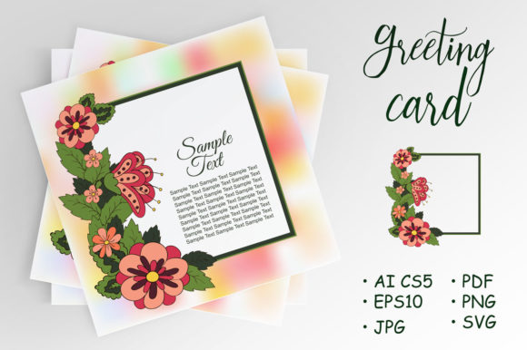 Hello Spring. Flowers. Sample Text Graphics and Illustrations