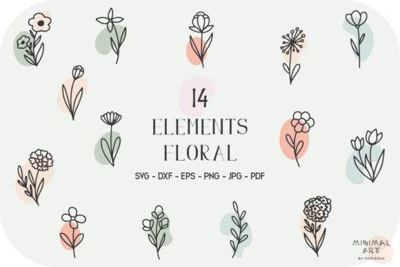 Reviewing 14 Hand-Drawn Flowers and Leaves for Graphics