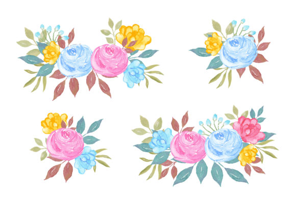 Watercolor Elegant Spring Flowers Brunch